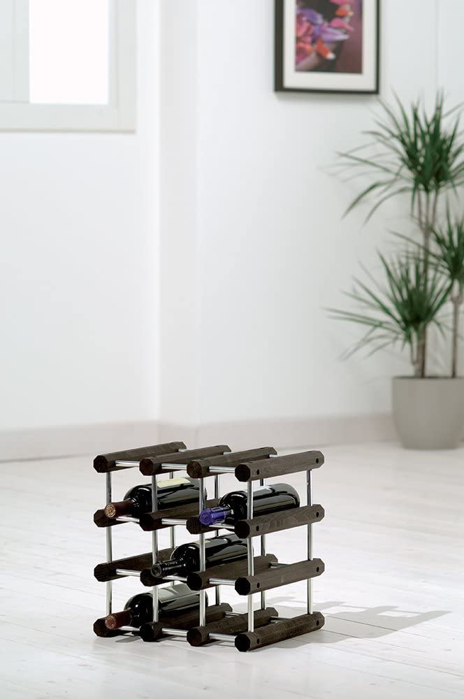 Foppapedretti Il Cantiniere Wine Rack Alluminio/Wengè, Aluminum/Wenge, 12 bottiglie - Image 2