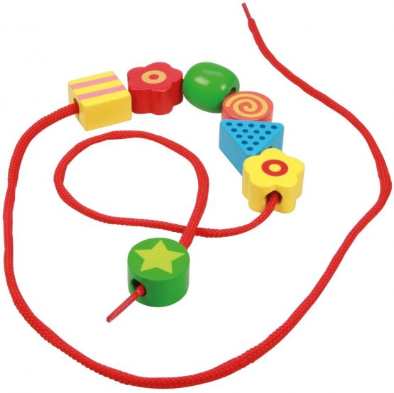 Lena 32010 Craft Box, with 54 3 cm Threading Wooden Set for Children from 3 Years Making Necklaces and Bead Jewellery, Multicoloured - Image 4