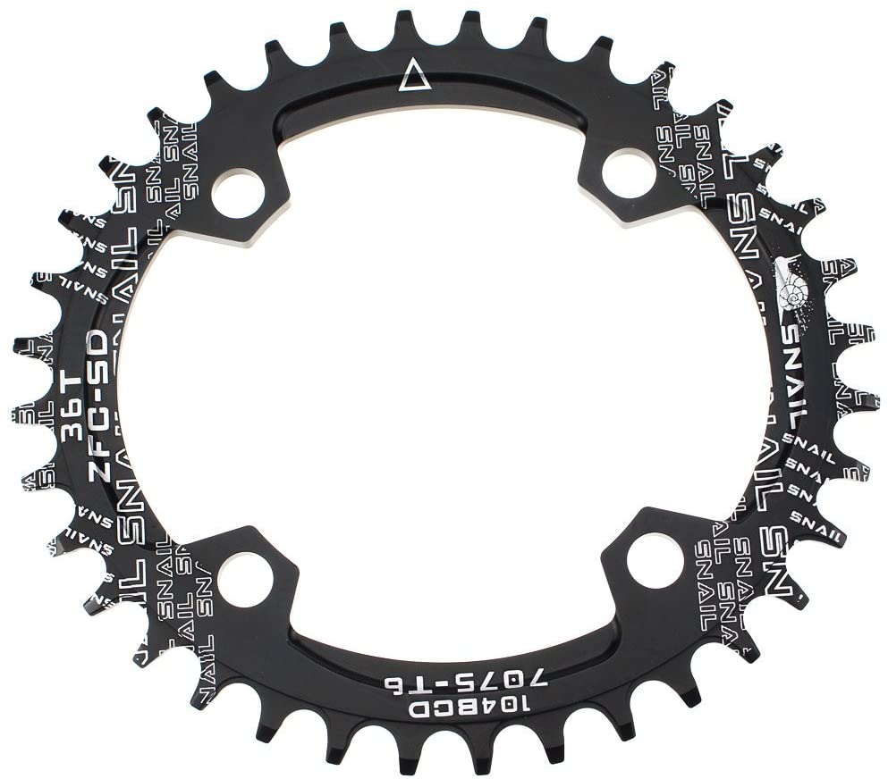 FOMTOR 104 BCD Chainring 36T 7-12 Speed Compatible CNC 7075 Aluminum Narrow Wide Tooth Round Chainrings for MTB/Road Bike Ebike Chainwheel Black