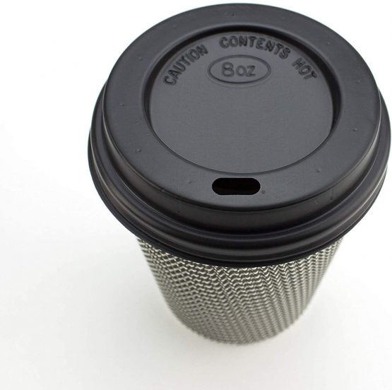 Signature Ripple Hot Cups - Disposable Coffee Cups with Lids for Takeaway Drinks - 50 Cups and 50 Lids - Triple Wall Insulated Paper Cups for Hot Drinks and Leak Proof Lids (8 oz) - Image 3