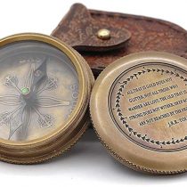 Nautical Replica Hub Beautiful Brass Pocket Compass - Watch Type Compass & Case