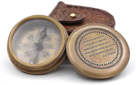 Nautical Replica Hub Beautiful Brass Pocket Compass - Watch Type Compass & Case