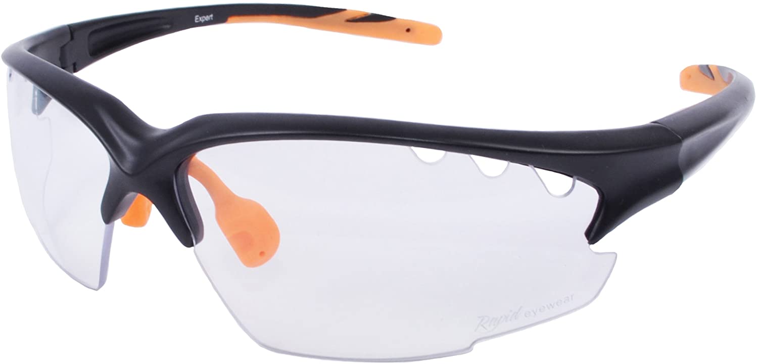 Rapid Eyewear 'Expert Clear' Cycling and Sports Glasses for Men & Women. UV 400 Sunglasses. Impact Resistant Transparent Lenses. Also for Squash Cricket