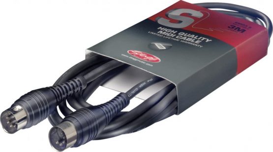 Stagg 18194 3 m MIDI DIN 5 Pin Male Plug Cable - Black - Image 2