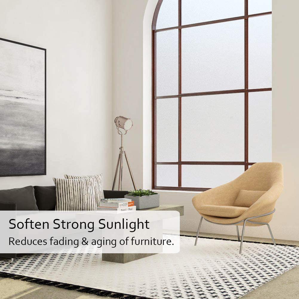 Lifetree Frosted Window Film Privacy Opaque Film for Glass Windows 90×200 cm Static Cling Non-Adhesive Frosting Film UV Sun Blocker for Home Office Bathroom - Image 4