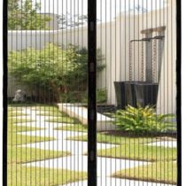 EXTSUD Magnetic Screen Door Polyester Magnetic Curtain Magic Paste Curtains Super Quiet Stripes Encryption for Anti Mosquito or Anti Pest Magnetic Soft Door (80 x 200 cm)