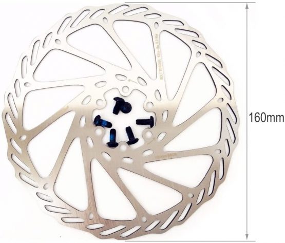 CYSKY 160mm 180mm Disc Brake Rotor 2 Packs Stainless Steel Bike Disc Brake Rotor 6 Bolts for Most Bicycle Road Bike Mountain Bike BMX MTB (Include 12 Screws) - Image 3