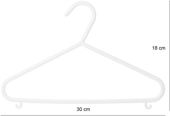 Bieco Hangers Baby Child Hanger Baby Hangers Plastic Hangers for Wardrobe Storage Cabinet Length 29.5cm, 16 Pieces, White, Narrow, ArtN 90016147 - Image 4