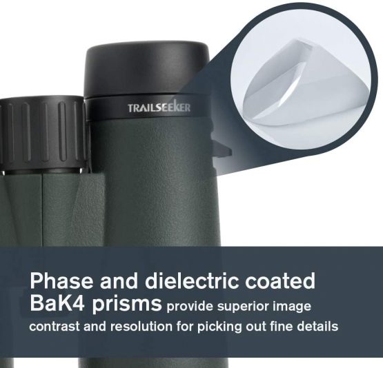 Celestron 71404 TrailSeeker 8x42 BaK-4 Prism Binoculars, Black - Image 3
