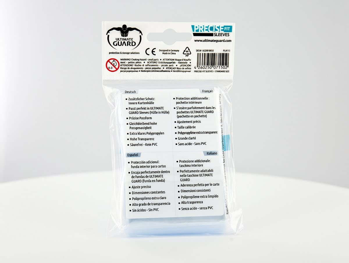 Ultimate Guard Precise-Fit Sleeves Standard Size Transparent (100), Clear - Image 2