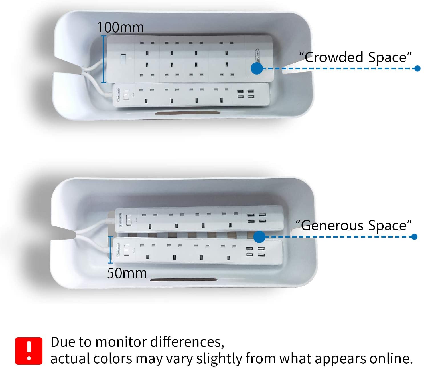 Cable Tidy Box Large for Storage Extension Lead, Management and