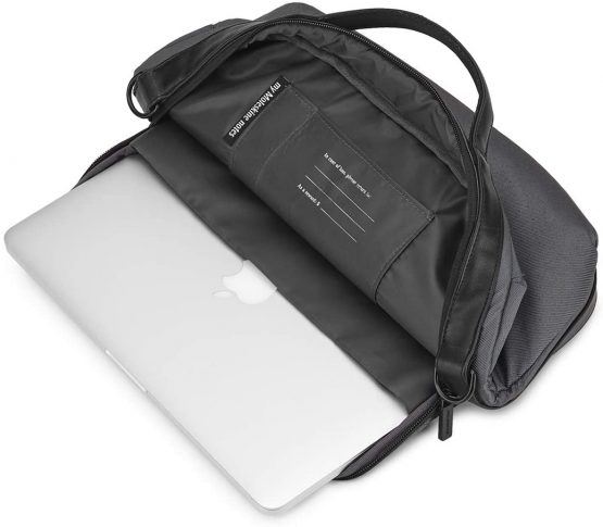 Moleskine Backpack Shoulder Bag for PC Device Horizontal Bag PC 13 Inches and Tablet Waterproof Material Water Resistant, Grey - Image 4