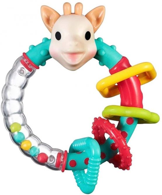 Sophie la girafe Multi Textured Rattle Natural Teether, Blue