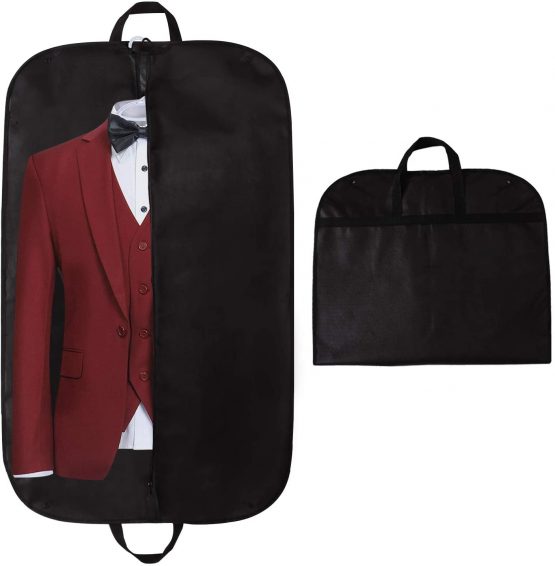 STEVOY 40" Suit Carrier Bag, Clothes Covers with Handles for Travel, Foldover Breathable Garment Bag with Handles and Gusset, 60cm*100cm