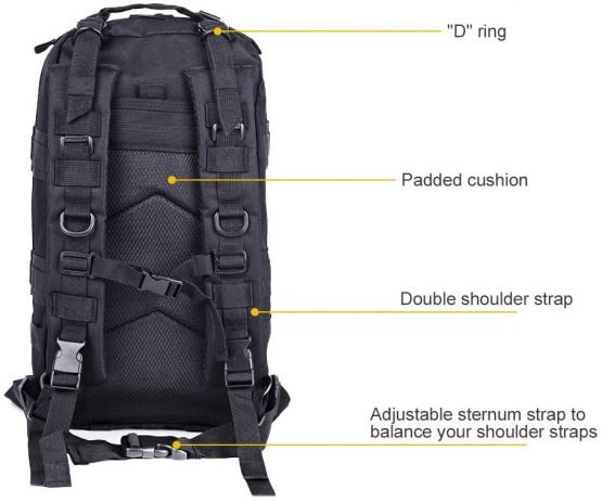 Military Tactical Backpack Rucksacks Hiking Bag Outdoor Trekking Camping Tactical Molle Pack Men Tactical Combat Travel Bag 25L - Image 3
