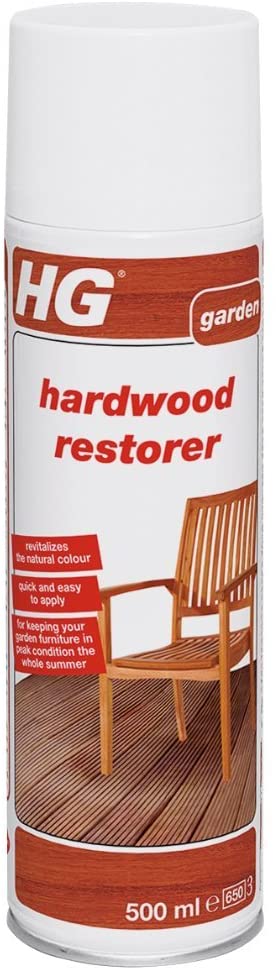 HG 304050106 Hardwood Restorer 500 ml – Maintaining and Protecting Hardwood Garden Furniture - Restores The Natural Colour, White