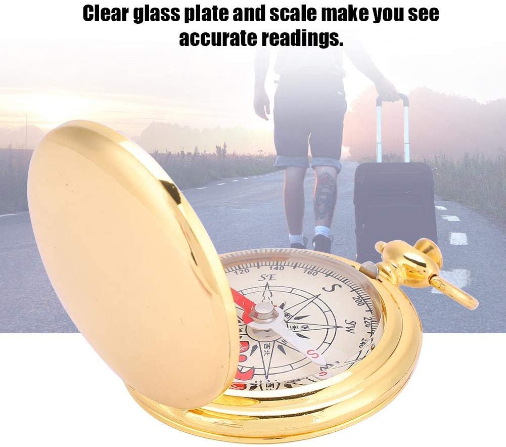 Brass Compass Pocket Watch Style Compass Ring Camping Navigation Direction Tool for Outdoor Camping Hiking and Emergencies - Image 3