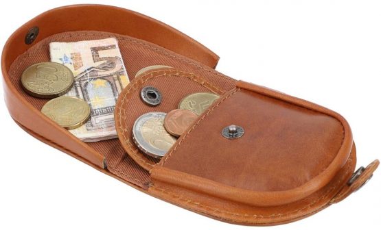 Gusti Leder studio"Brian" Genuine Leather Coin Pouch Wallet Vintage Purse Money Cash Notes Card Holder Unisex Brown 2A14-22-5 - Image 3