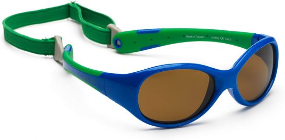 Koolsun Boys Baby Sunglasses Flex 3-6 Years Royal & Green 100% UV Protection – with Detachable Head Band | Optical 1, Category 3 - Image 2