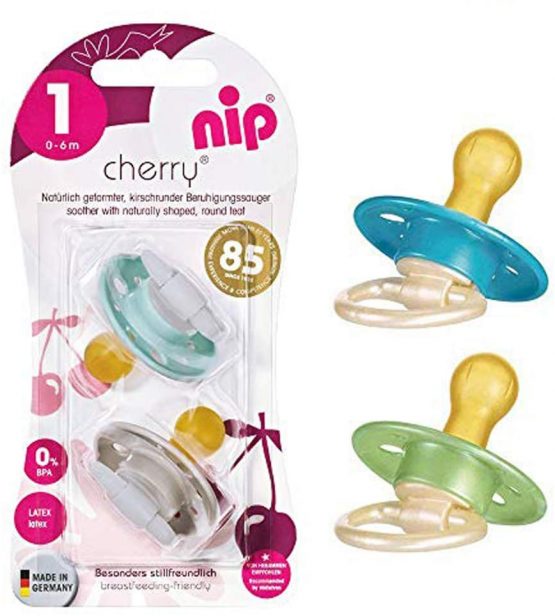 NIP Cherry Round Dummy Set of 4 Boy Size 1 0-6 Months Blue & Turquoise + Silver & Light Blue