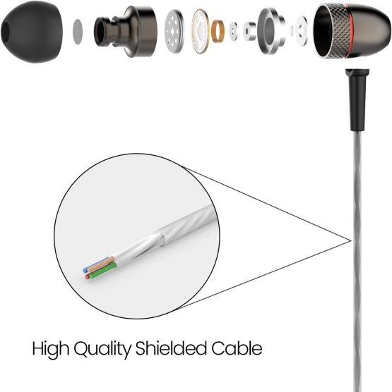 Betron ELR50B Earphones Headphones Wired In Ear Noise Isolating Earbuds Dynamic Bass 3.5mm Jack For iPhone iPad Smartphone Laptop MP3 Player CD Player Tablet etc - Image 3