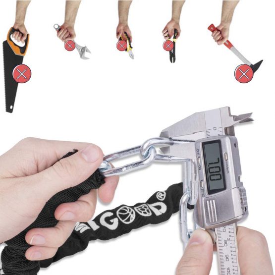 SPGOOD Bike Locks Heavy Duty/Bicycle Chain/Cycling Lock (14 Colors) 5-Digits Codes Resettable 100,000 Codes for Bike Cycle, Moto, Door, Gate Fence 830mm Length - Image 3