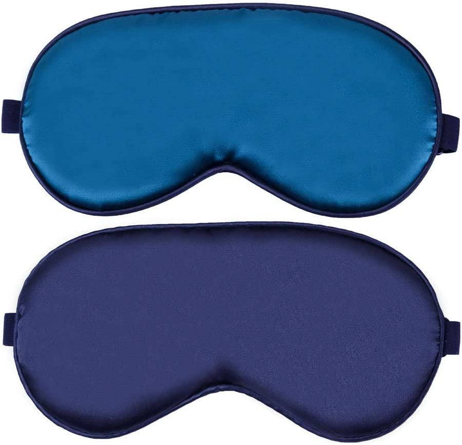 Eye Mask for Sleeping 2 Pack Sleep Masks for Men and Women Adjustable Elastic Strap Soft Eye Covers Blindfolds