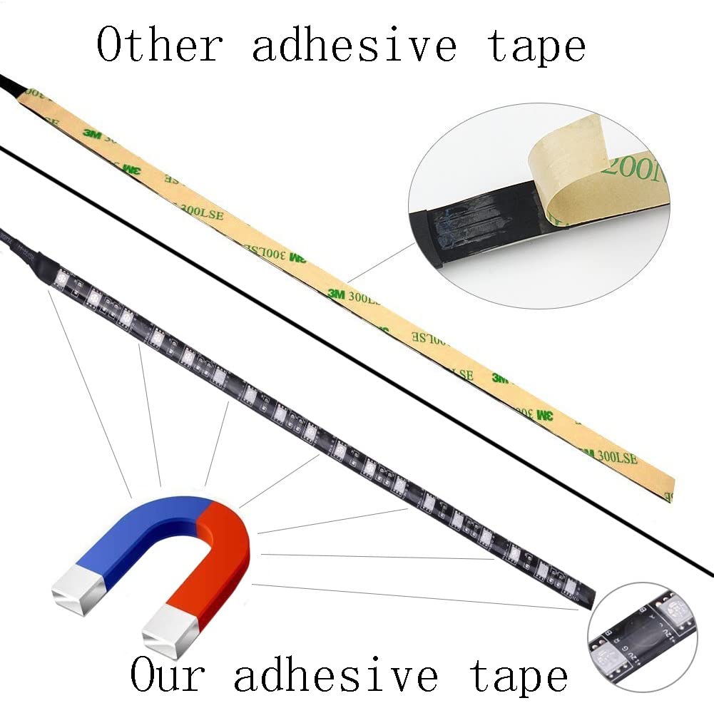 Ubanner LED Light Strip Computer Lighting RED, Magnetic, Molex Connector, 2pcs LED Strip for PC Case Lighting Kits red - Image 4