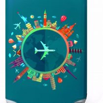 YianBestja Washable Travel Luggage Cover Elastic Suitcase Trolley Protector Cover for 18-32 Inch Luggage (Travel, S)