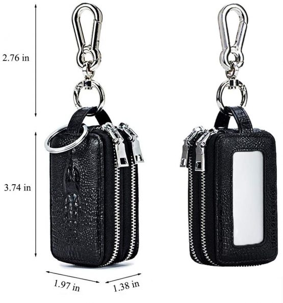Key Wallet, Key Holder Wallet, Briskyto Key Chain Wallet, Fashionable Leather Car Key Card Wallet Holder, Multi-functional Zipper Key Case Wallet Men and Women Pocket Key Chain Purse - Image 2