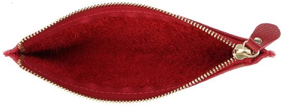 BTSKY Vintage Soft Genuine Leather Pencil Pen Case Pouch Retro Stationery Bag Holder Organizer Storage for Students Businessmen and Artists (Red) - Image 4