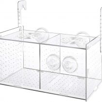 POPETPOP Fish Breeding Box - Acrylic Fish Isolation Box Aquarium Hatchery Incubator with Suction Cups for Baby Fishes Shrimp Guppy Clownfish Aggressive Fish