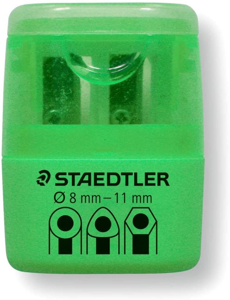 Temperówka podwójna z pojemnikiem zielona neon, Green, No - Image 2
