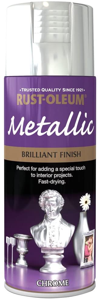 Rust-Oleum 400ml Metallic Spray Paint - Brilliant Chrome, 400 ml (Pack of 1)