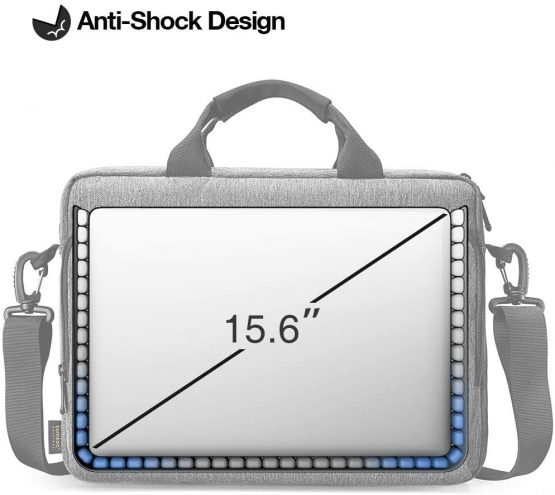 tomtoc 15.6 Inch Laptop Shoulder Bag for 2021 16-inch MacBook Pro A2485, Multi-Functional Messenger Travel Bag for 15“ MacBook Pro, Dell XPS 17/15, Surface Book 3/2, Surface Laptop 3, Water-Resistant - Image 3
