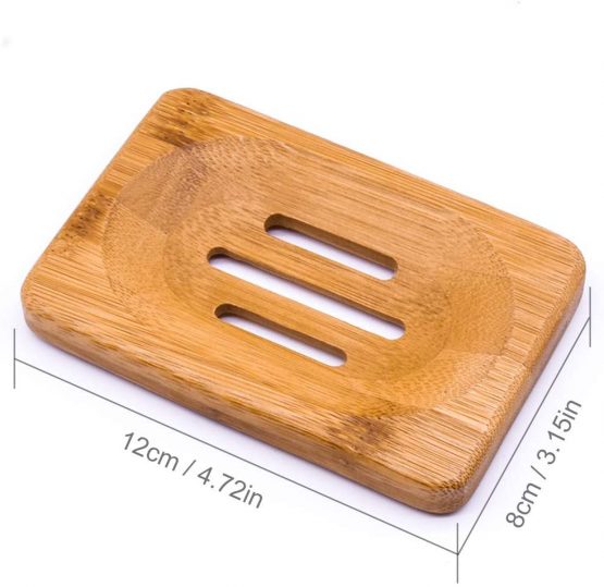 Rayinblue 2 PACK Natural Wooden Bamboo Soap Dish Storage Holder Soap Holder for Bathroom Shower Soap Dish Container Hand Craft for Soap,Sponges and More - Image 2