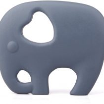 PREMYO Teething Toy for Baby Teether Silicone - Soothes Sore Gum Pain - Easy to Grab BPA Free Elephant Grey