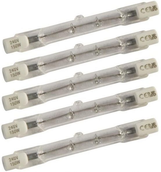 Live-wire-direct 5 x 78mm 240V ECO 120W = 150W HA1 R7S Linear Halogen Lamp Tube Light Bulbs Floodlights