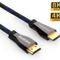 8K HDMI 2.1 Cable, 8K High Speed 48Gbps HDMI Cable, Lcueguk Nylon Braided HDMI Cord, 8K 60Hz 4K 120Hz, Dolby Vision HDR10, eARC, Compatible with UHD TV/Blu-ray/PS4/5 Xbox Projector-2Meter