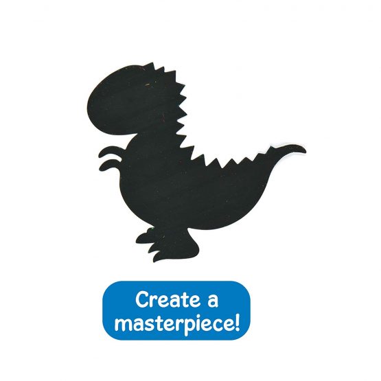 Baker Ross EV254 Dinosaur Scratch Art Fridge Magnets-Pack of 10, for Kids to Design, Create and Display for Crafts Projects, Black - Image 4
