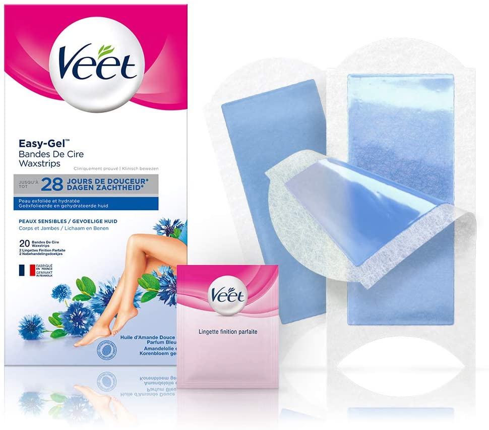 Veet Wax Strips with Easy Grip Sensitive Skin - 20 Wax Strips, VEET03, 20 count (Pack of 1) - Image 3