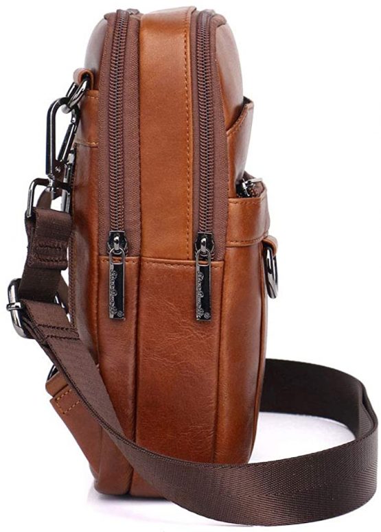 Xieben Vintage Leather Shoulder Messenger Bag for Men Travel Business Crossbody Pack Wallet Satchel Sling Chest Bags - Image 3