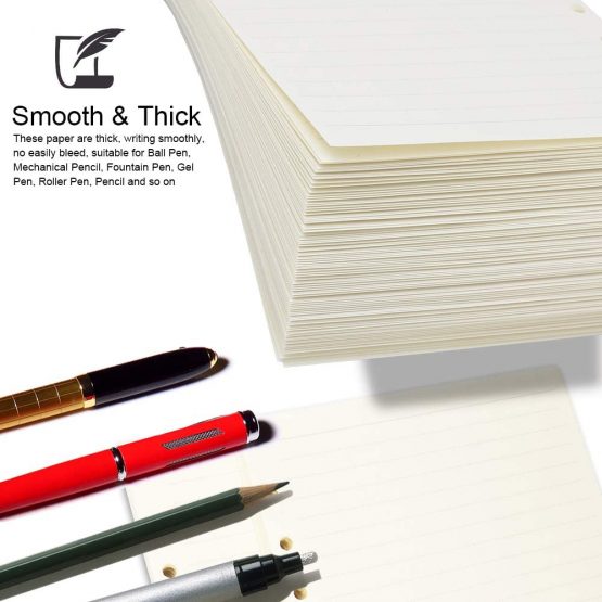 Fandamei 2 Packs Refills Ruled Lined Paper for Filofax A5 6 Hole Diary - 8.3 x 5.6 Inch Loose-Leaf Refillable Planner Inserts Note Paper, A5 Lined Paper Refill for Class Meeting Records(8 mm Ruled) - Image 4