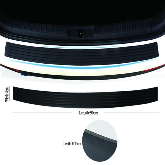 Horolas Anti-scratch Rubber Rear Bumper Protector Cover, Black Door Sill Protector Stickers Universal Fit for Car Pickup SUV Truck (35.4 * 3.14inch) - Image 4