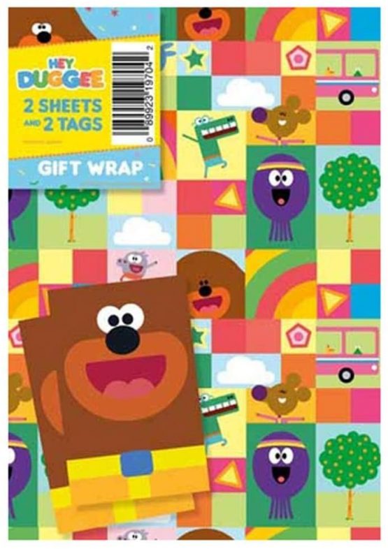 Hey Duggee HD006 Wrapping Paper 2 Sheet and 2 Gift Tag