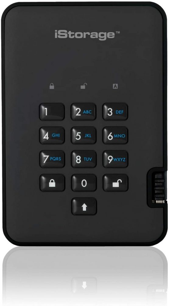 iStorage diskAshur2 SSD 4 TB -Secure Portable Solid State Drive - Password Protected, Dust/Water-Resistant, Hardware Encryption IS-DA2-256-SSD-4000-B