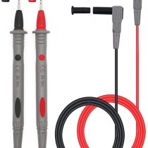 HUYU 2 PCS Multimeter Test Lead Kit, 110cm Professional Electronic Test Lead Cable & Φ0.28MM Extra Fine Test Probes, 4mm Banana Plug for Universal Multimeter Meter