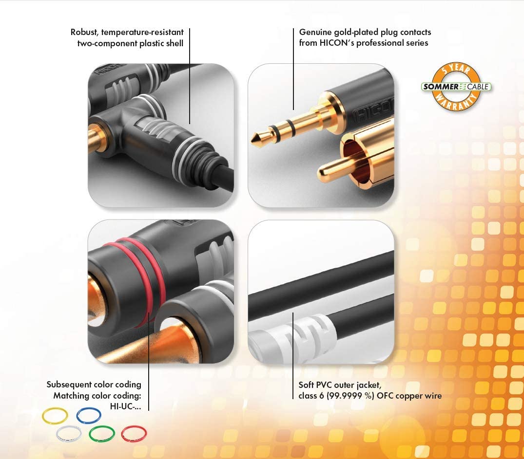 Sommer Cable HBP-3SC2-0090 Y-Cable RCA Phono 0,9m - Insert Cable, Black - Image 3