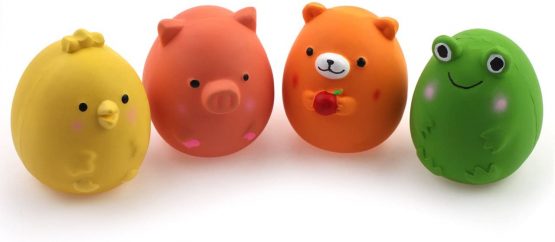 CHIWAVA 4PCS 2.4'' Squeak Latex Puppy Toy Funny Animal Sets Pet Interactive Play for Small Dog Assorted Color - Image 2
