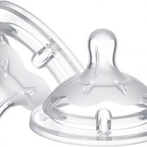 Chicco Natural Feeling 2X Silicone Teat, Variable Flow, Straight Top, 4 Months+